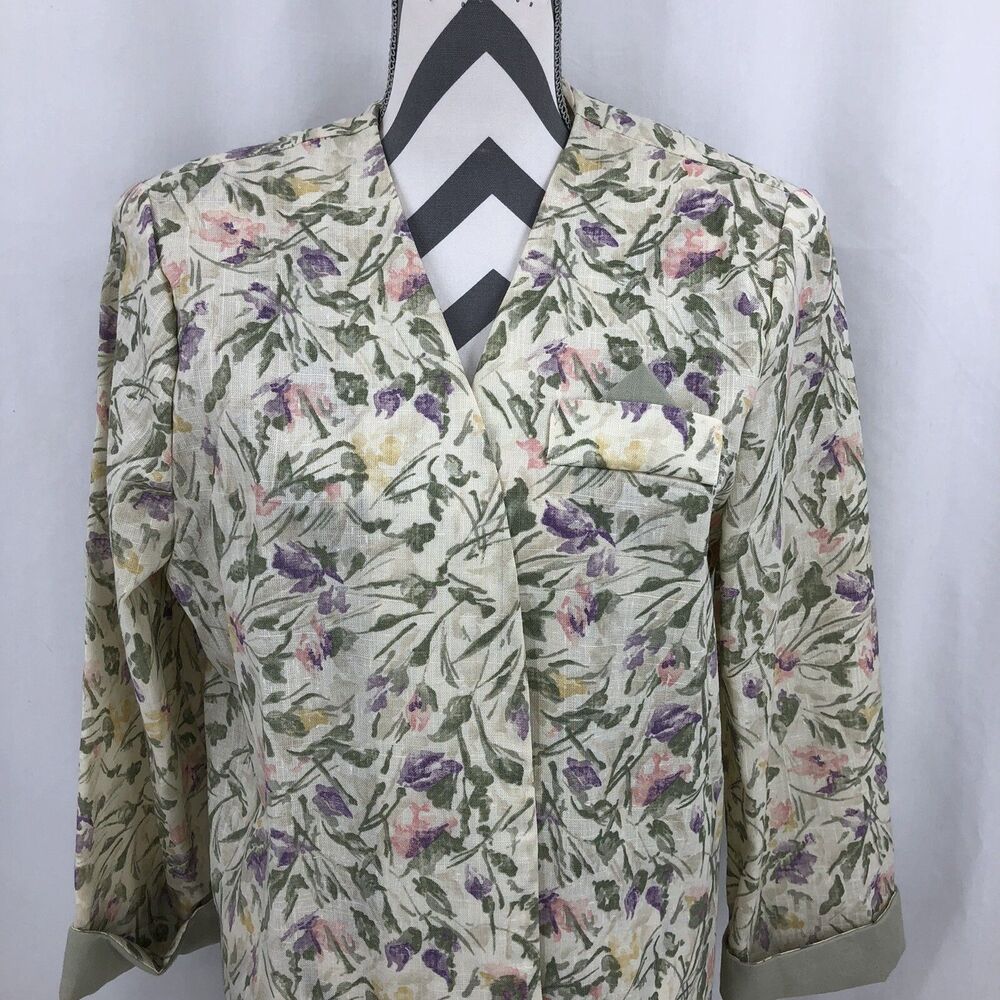 Stuart Alan 3/4 Sleeve Floral Open Front Jacket 1265/8166 16 Vintage USA NWT